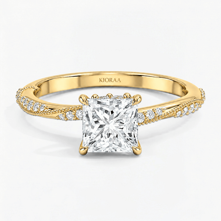 Princess Willow Twist Hidden Halo Solitaire Ring