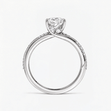 Princess Willow Twist Hidden Halo Solitaire Ring, thumbnail 7
