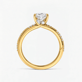 Princess Willow Twist Hidden Halo Solitaire Ring, thumbnail 3
