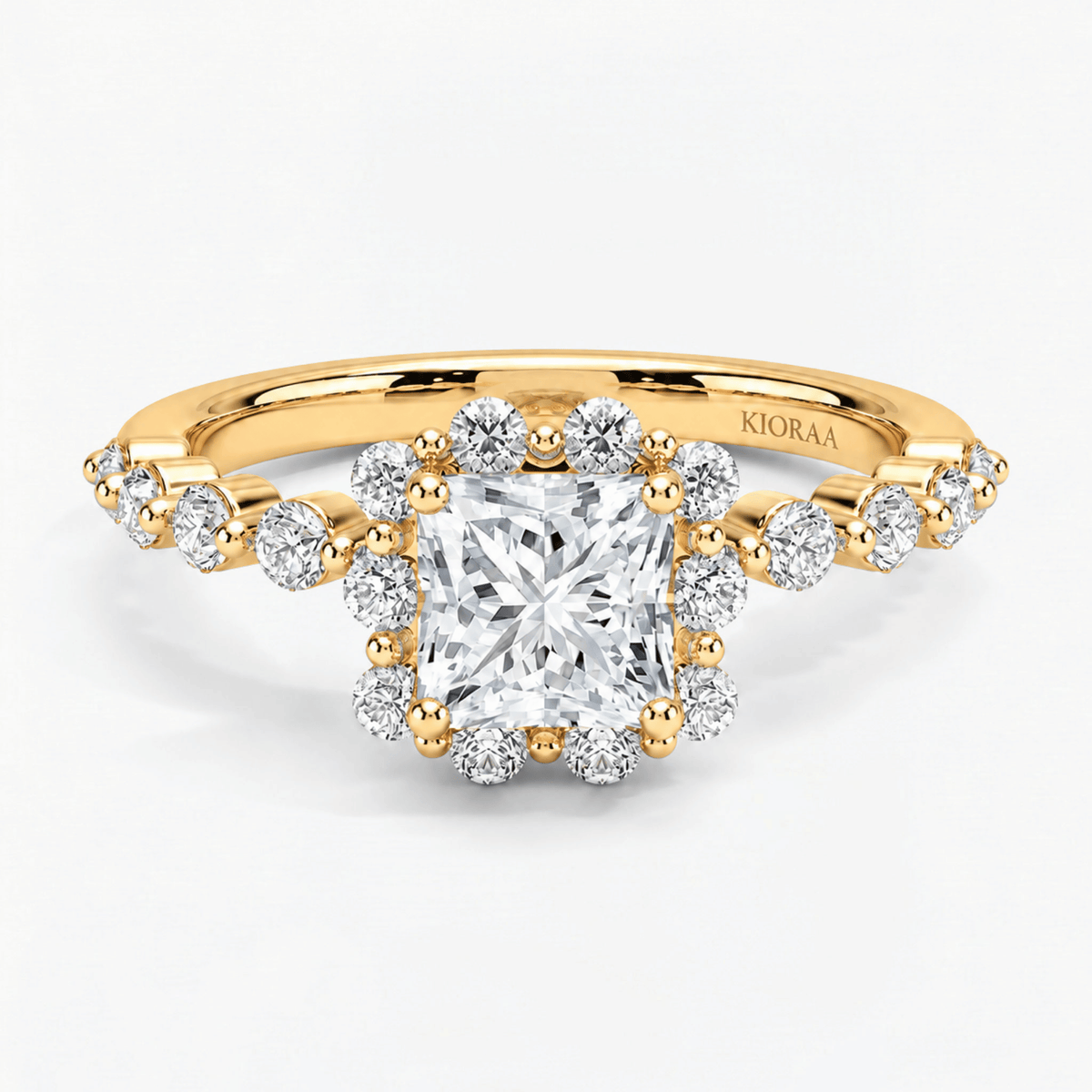 Princess Diamond Bubble Halo Ring