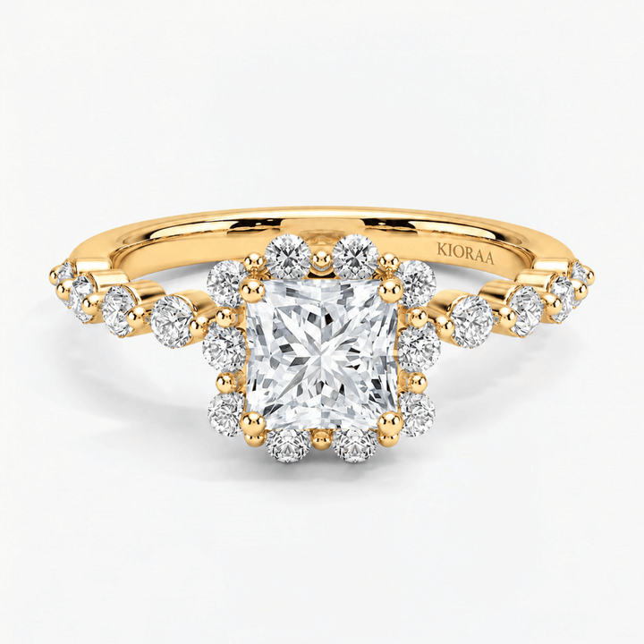 Princess Diamond Bubble Halo Ring