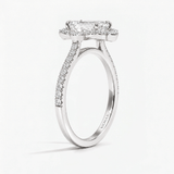 Emerald Victoria Petal Halo Engagement Ring, thumbnail 6