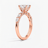 Emerald Willow Leaf Hidden Halo Engagement Ring, thumbnail 8