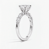 Emerald Willow Leaf Hidden Halo Engagement Ring, thumbnail 5