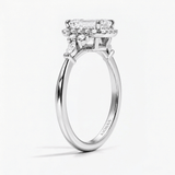 Emerald Petal Frame Halo Engagement Ring, thumbnail 6
