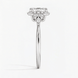 Emerald Petal Frame Halo Engagement Ring, thumbnail 7
