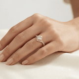 V Shape Chevron Cushion Cut Diamond Engagement Ring, thumbnail 11