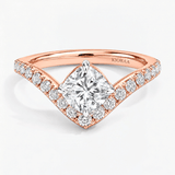 V Shape Chevron Cushion Cut Diamond Engagement Ring, thumbnail 4