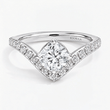 V Shape Chevron Cushion Cut Diamond Engagement Ring, thumbnail 5