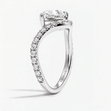 V Shape Chevron Cushion Cut Diamond Engagement Ring, thumbnail 6