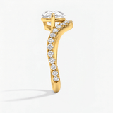 V Shape Chevron Cushion Cut Diamond Engagement Ring, thumbnail 3
