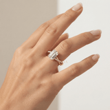 Emerald Three Quarter Twist Pave Solitaire Ring, thumbnail 11