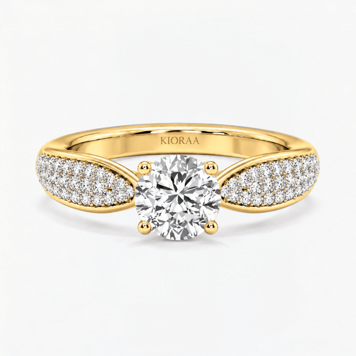 Round Brilliant Pave Engagement Ring