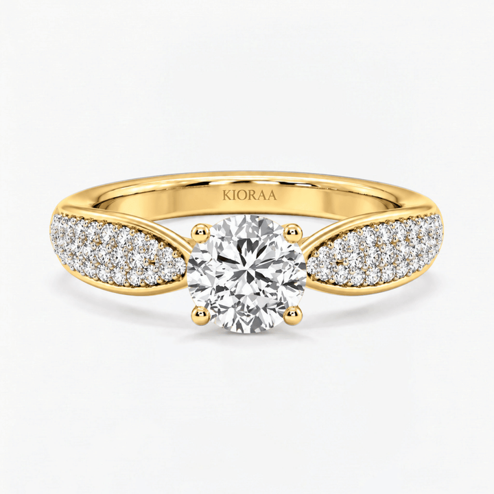 Round Brilliant Pave Engagement Ring
