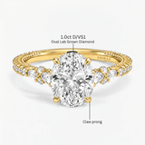 Oval Petaline Halo Diamond Ring, thumbnail 10
