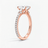 Oval Petaline Halo Diamond Ring, thumbnail 8