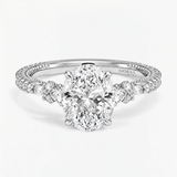 Oval Petaline Halo Diamond Ring, thumbnail 4