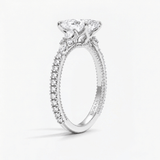Oval Petaline Halo Diamond Ring, thumbnail 5