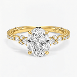 Oval Petaline Halo Diamond Ring, thumbnail 1