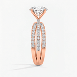 Round Trinity Pave Solitaire Engagement Ring, thumbnail 9