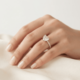 Heart Shape Half Coverage Pave Solitaire Ring, thumbnail 11