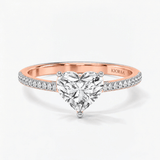 Heart Shape Half Coverage Pave Solitaire Ring, thumbnail 7
