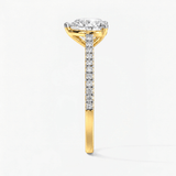 Heart Shape Half Coverage Pave Solitaire Ring, thumbnail 3