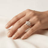 Octavia Emerald Trapezoid Three Stone Ring, thumbnail 11