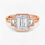 Octavia Emerald Trapezoid Three Stone Ring, thumbnail 7