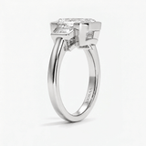 Octavia Emerald Trapezoid Three Stone Ring, thumbnail 5