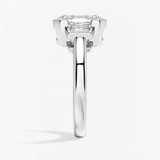 Octavia Emerald Trapezoid Three Stone Ring, thumbnail 6