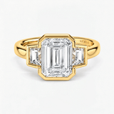 Octavia Emerald Trapezoid Three Stone Ring, thumbnail 1