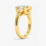 Octavia Emerald Trapezoid Three Stone Ring, thumbnail 2