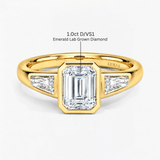 Emerald Regent Frame Three Stone Ring, thumbnail 10