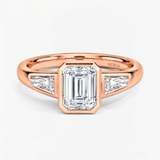 Emerald Regent Frame Three Stone Ring, thumbnail 7