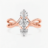 Round Unity Trio Three Stone Ring, thumbnail 5