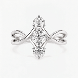 Round Unity Trio Three Stone Ring, thumbnail 3