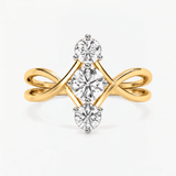 Round Unity Trio Three Stone Ring, thumbnail 1