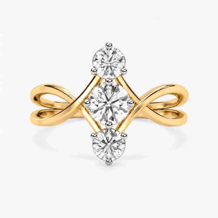 Round Unity Trio Three Stone Ring