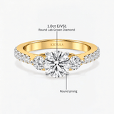 Round Trinity Solitaire Engagement Ring, thumbnail 10