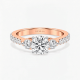 Round Trinity Solitaire Engagement Ring, thumbnail 7