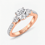 Round Trinity Solitaire Engagement Ring, thumbnail 8