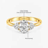 Oval Three Stone Engagement Ring, thumbnail 10
