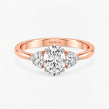 Oval Three Stone Engagement Ring, thumbnail 7