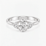 Oval Three Stone Engagement Ring, thumbnail 4