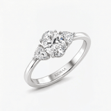 Oval Three Stone Engagement Ring, thumbnail 5