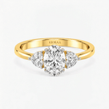 Oval Three Stone Engagement Ring, thumbnail 1