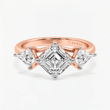 Asscher Three Stone Engagement Ring, thumbnail 7