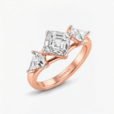 Asscher Three Stone Engagement Ring, thumbnail 8
