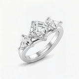 Asscher Three Stone Engagement Ring, thumbnail 5